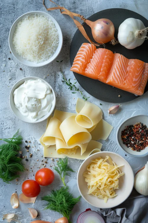 ingredientes Lasaña de salmón: receta sencilla